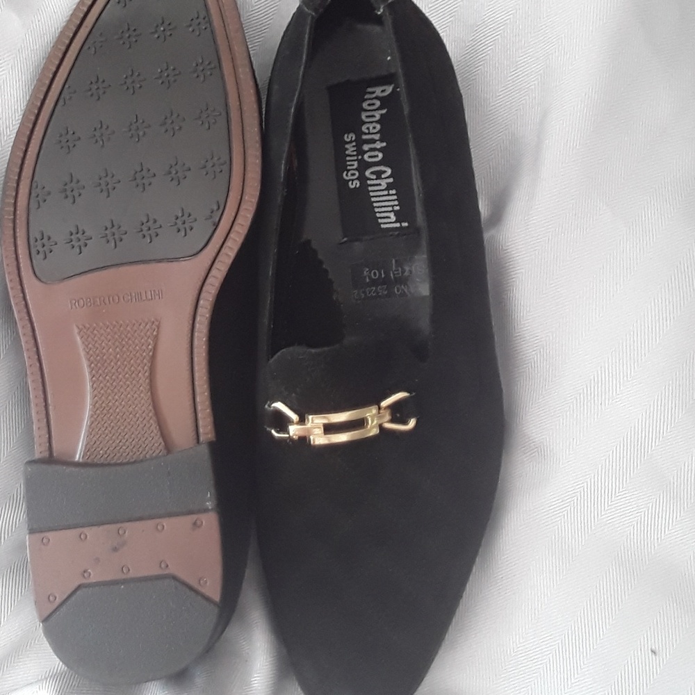Roberto Chillini Black "Swings"Loafers, Sz 10.5